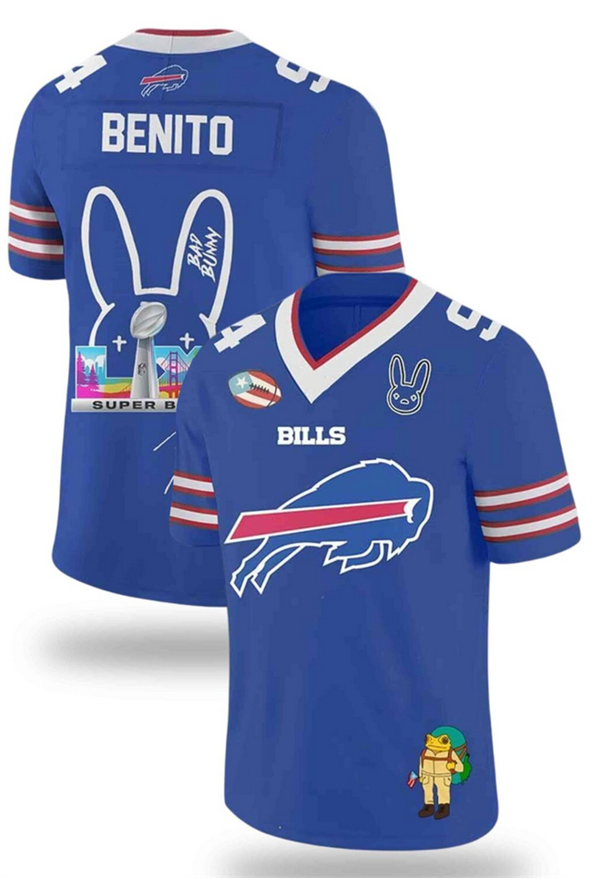 Men's Royal Buffalo Bills 2025/2026 Bowl LX Print Jersey